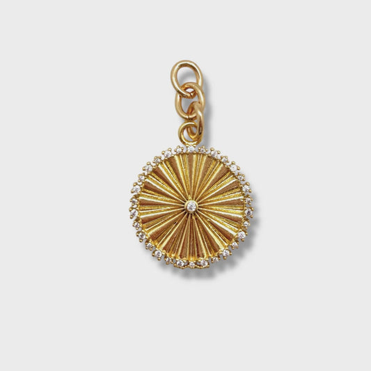Sunburst Pave Coin Pendant