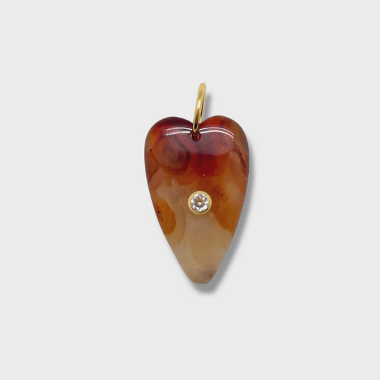 Carnelian Heart Charm