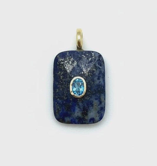 Lapis Rectangular Stone Charm