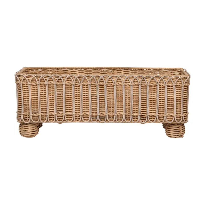 Provence Rattan Whitewash 20" Rectangle Planter