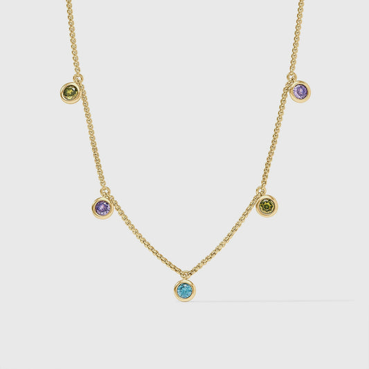 Rainbow Delicate Charm Necklace