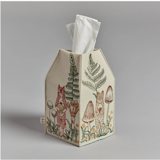 Mushrooms and Ferns Tissue Box Cover