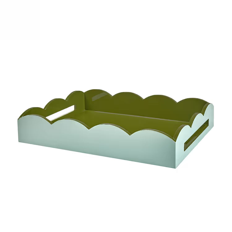 Scalloped Edge Rectangle Two- Toned Tray