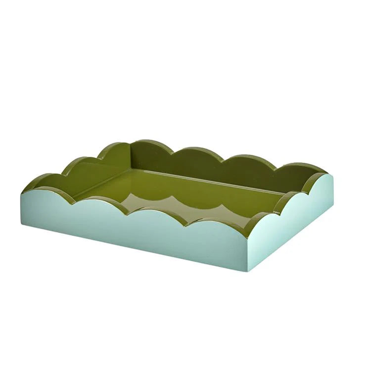 Scalloped Edge Rectangle Two- Toned Tray