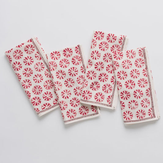 Sea Biscuit Red Napkin (set/4)