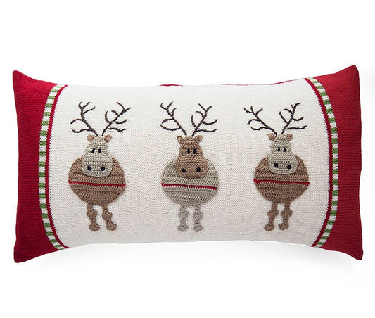 Round reindeerLumbar Pillow