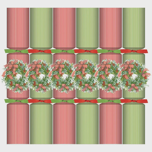 Ribbon Stripe Wreath Christmas Crackers