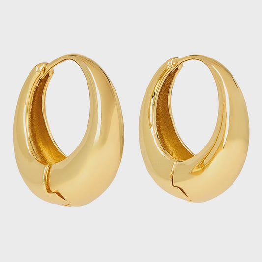 Medium Chunky Gold Hinged Hoops