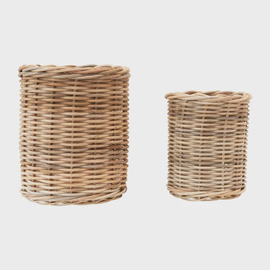 Hand Woven Wicker Basket Set/2