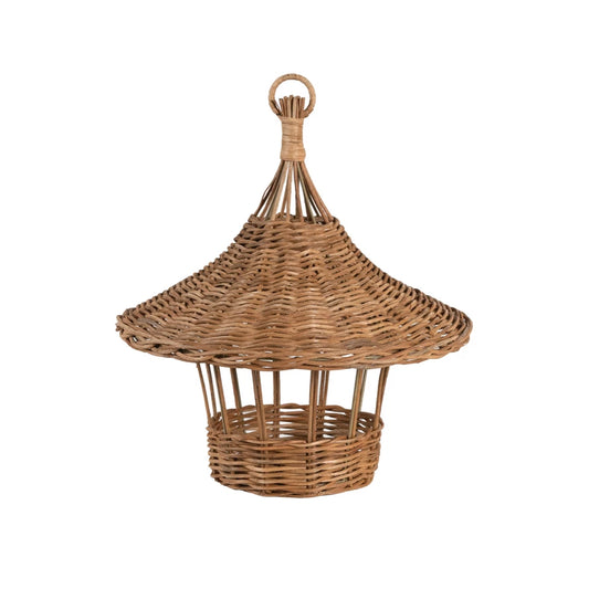 Hand-Woven Wicker Birdhouse