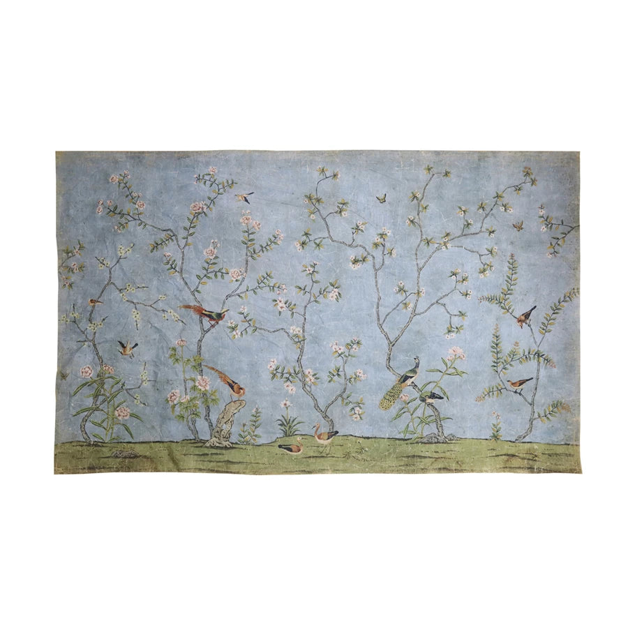 Paper Vintage Reproduction Wall Mural with Trees & Birds