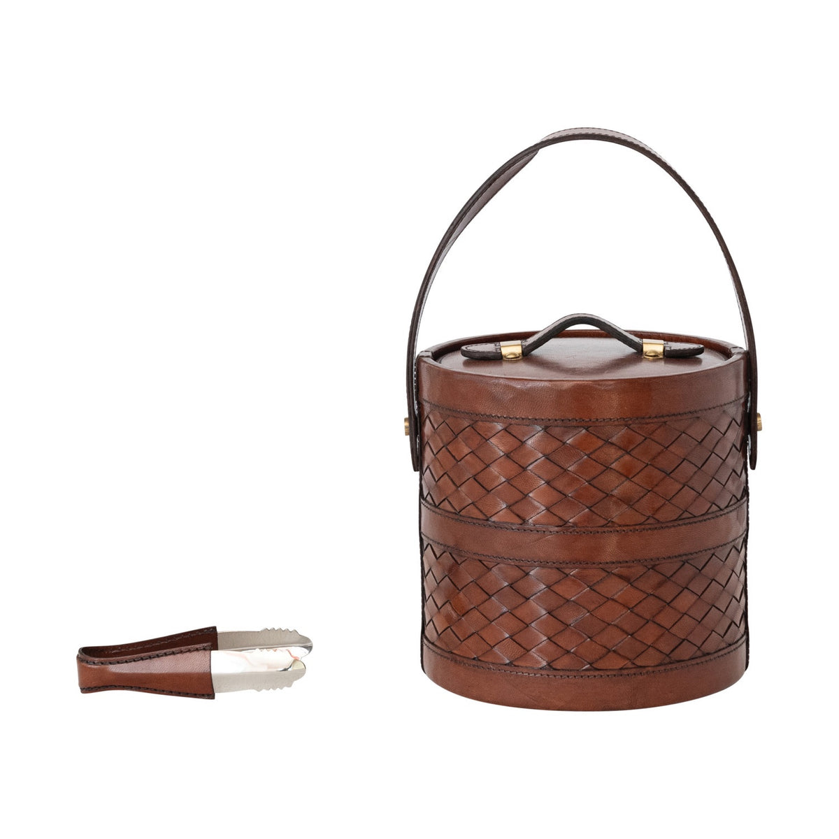 Removable Stainless Steel Ice Bucket w/Tongs