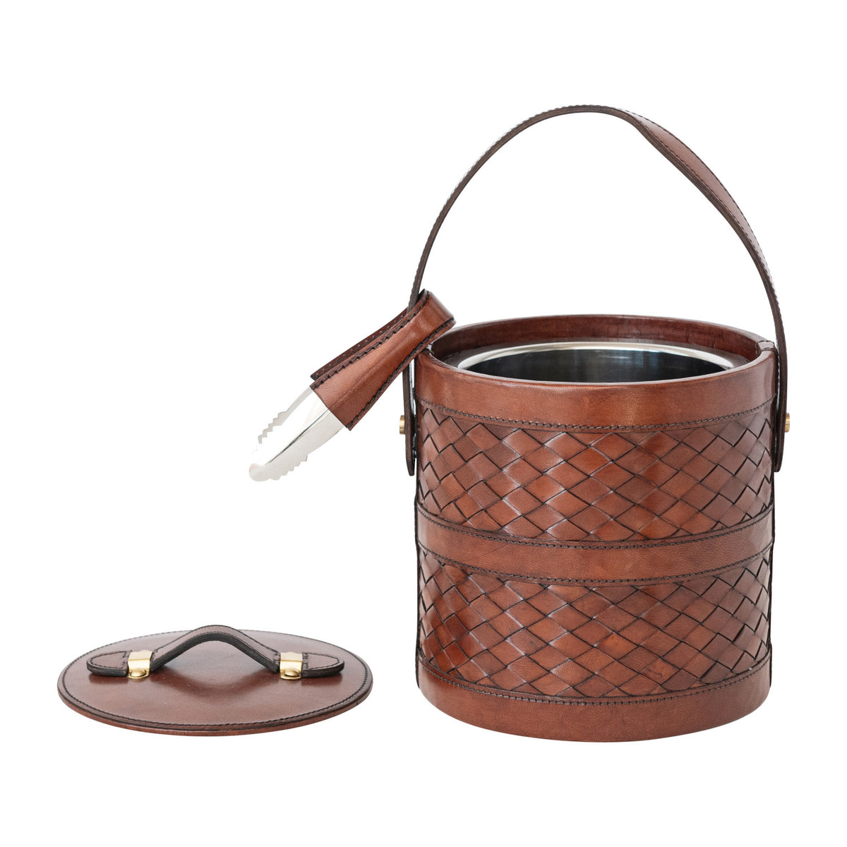 Removable Stainless Steel Ice Bucket w/Tongs