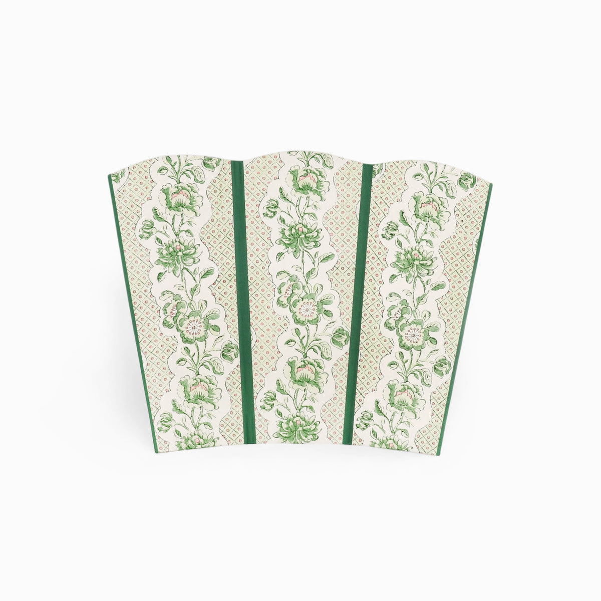 Block Printed Scalloped Basket