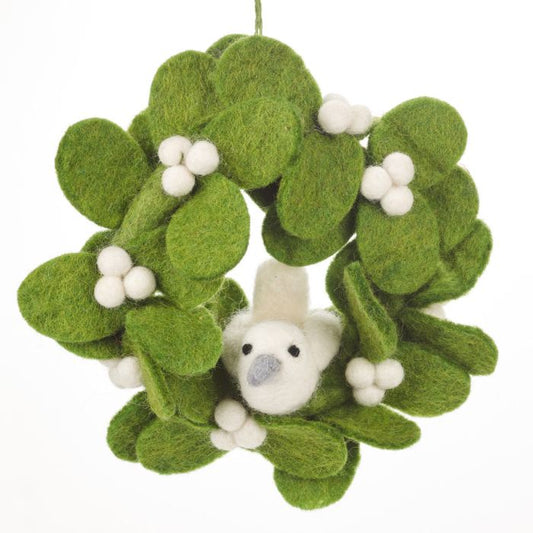 Mistletoe Mini Wreath with Doves