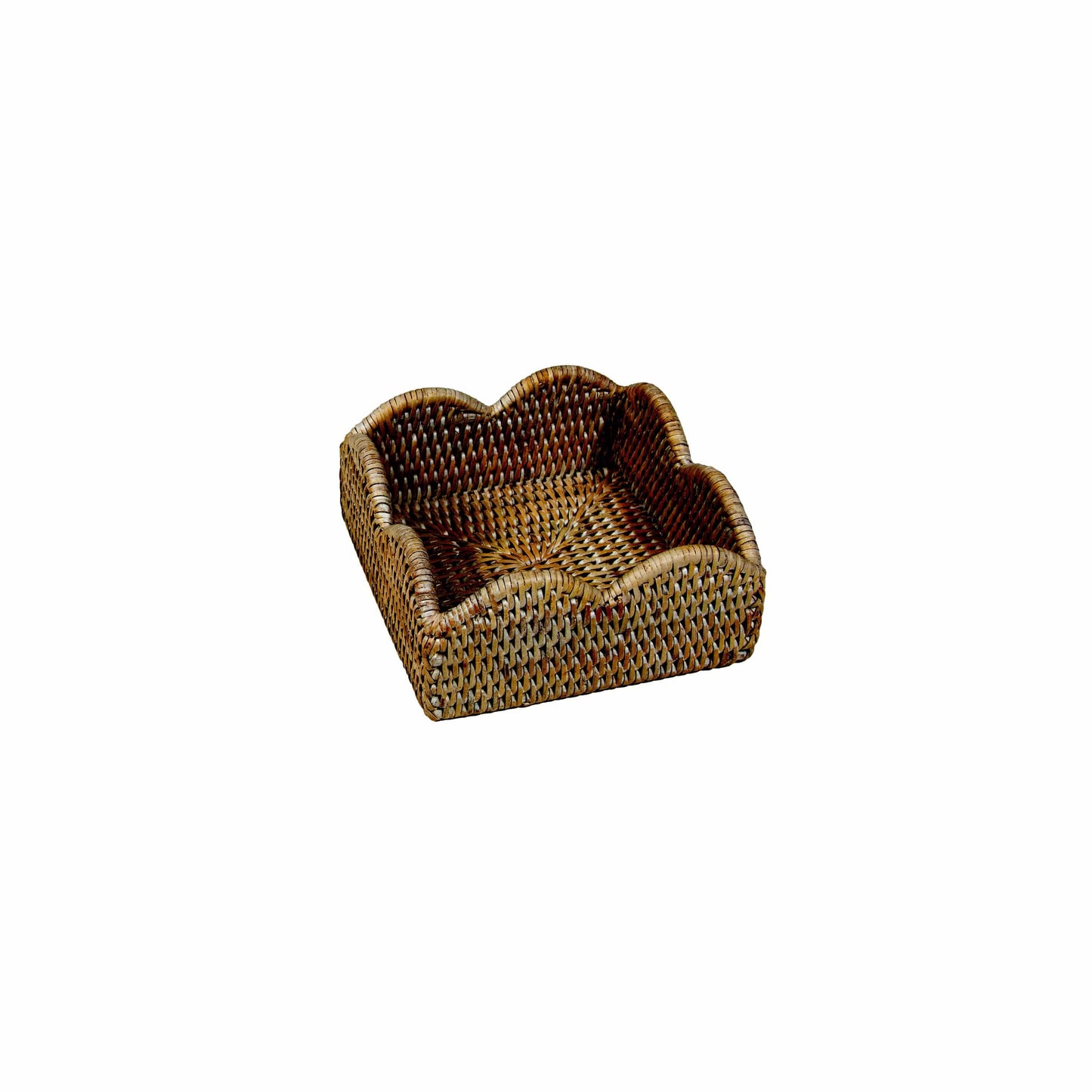 Rattan Scalloped Cocktail Napkin Holder