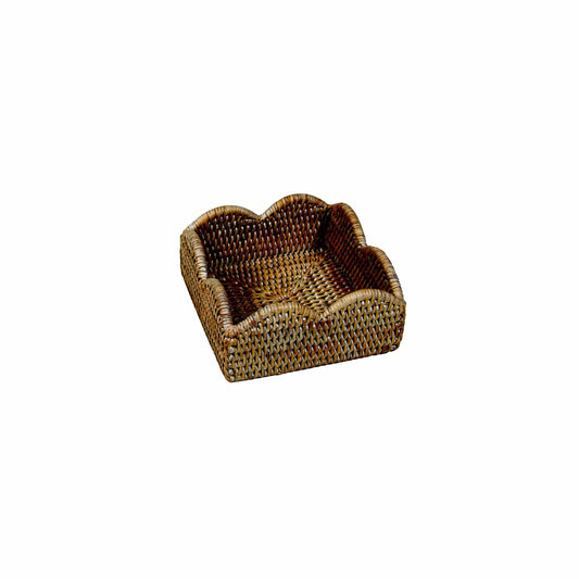 Rattan Scalloped Cocktail Napkin Holder