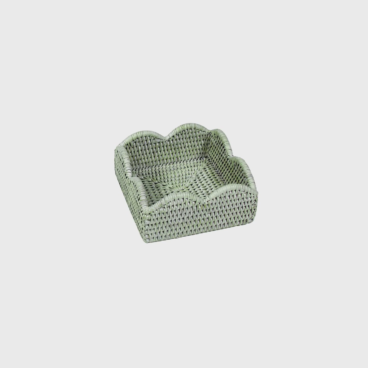 Rattan Scalloped Cocktail Napkin Holder