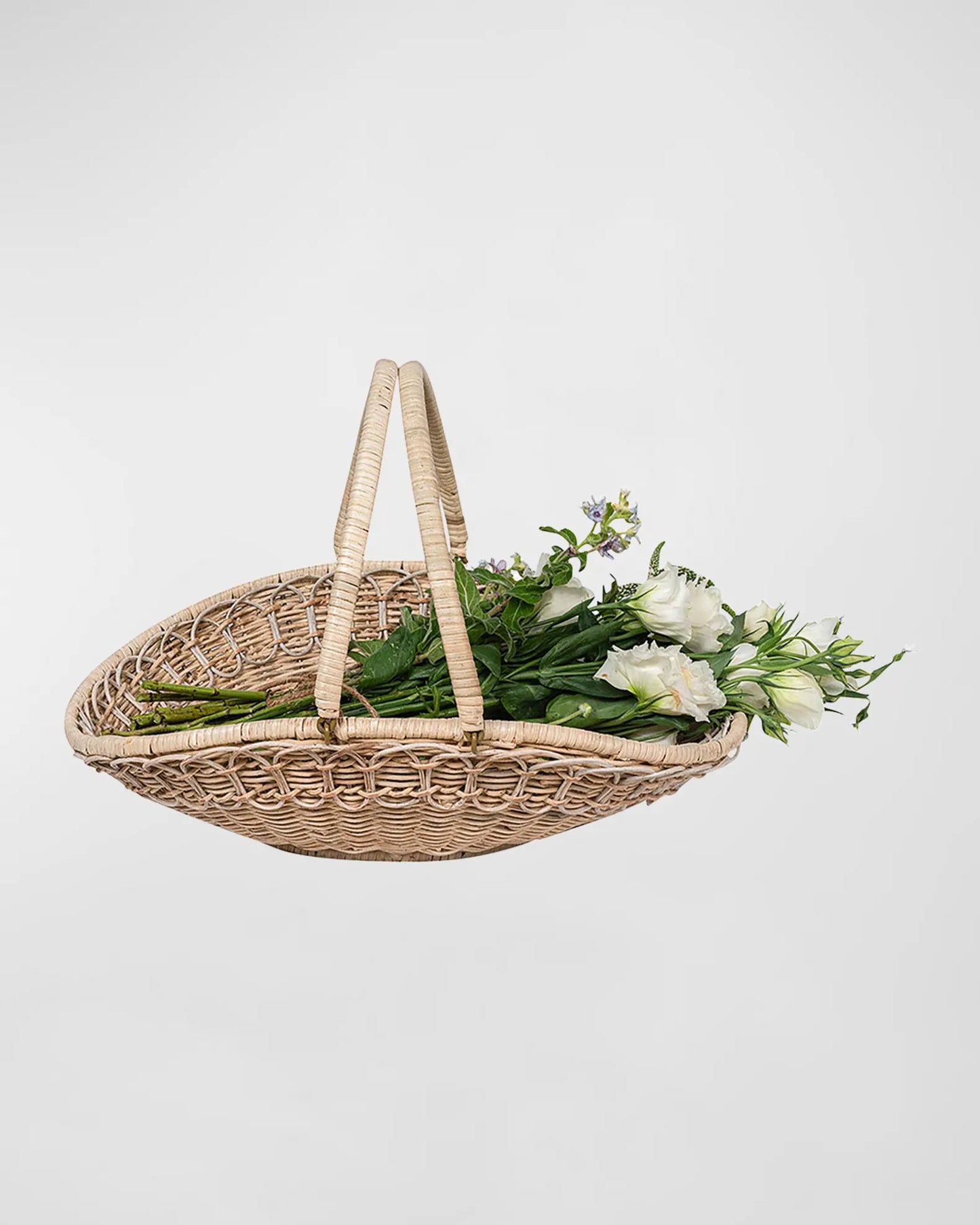 Provence Rattan Whitewash Medium Gathering Basket