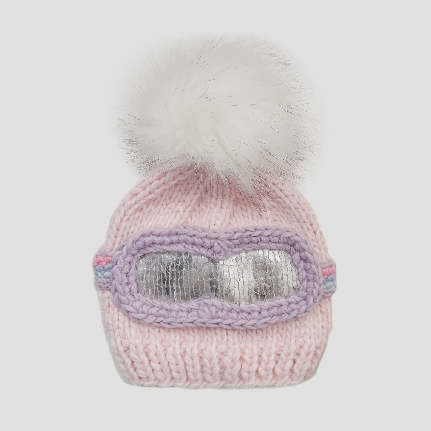 Pink Ski Goggles Beanie Hat