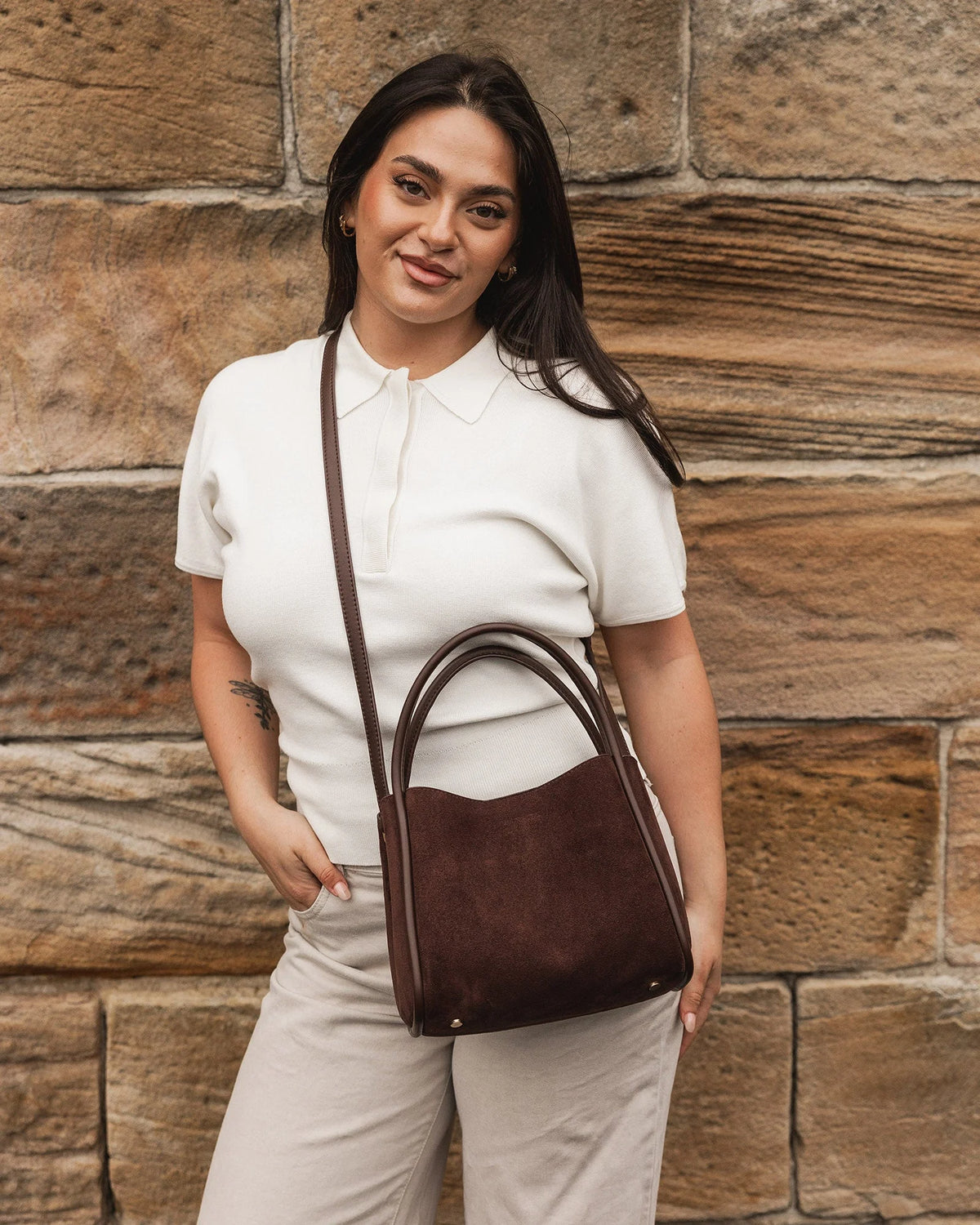 Steffie Suede Mini Tote Bag