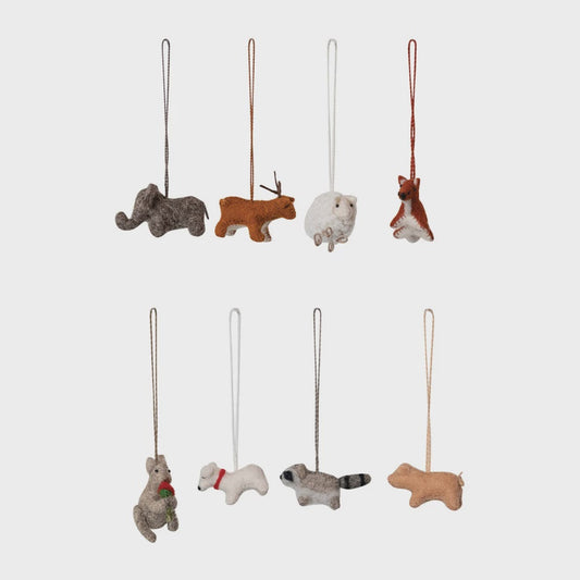 Assorted Wool Felt Animal Ornament