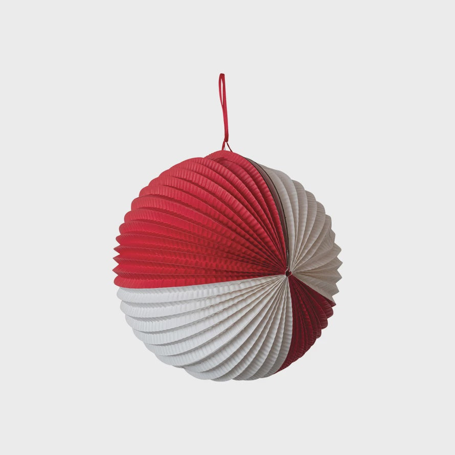 12" Round Crinkle Paper Folding Ball Ornament