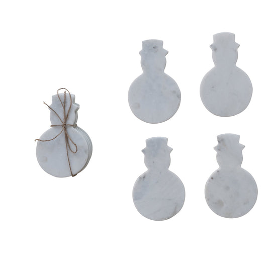 Marble Snowman Coasters - Set of 4