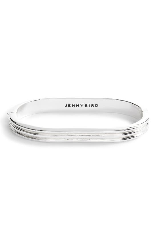 Silver Ribbed Mens Bracelet