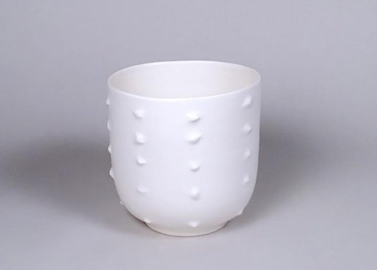 Cachepot in Nopales Design - Matte White