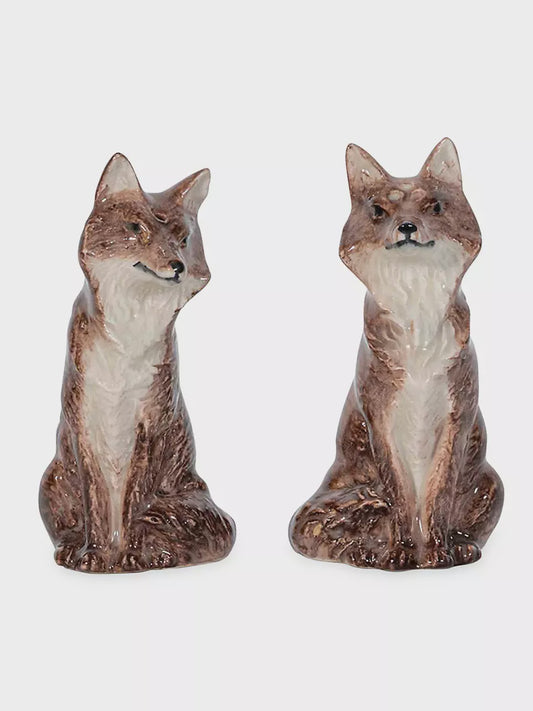 Clever Creature Walnut Louis & Marie Fox Salt & Pepper