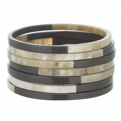 Buffalo horn bangle - 1/2" - Charcoal Lacquer