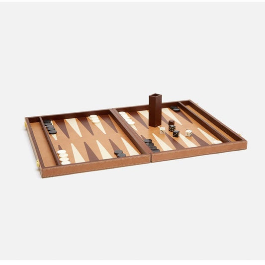 Grantham - Backgammon Game Set - Beige/Aged Camel