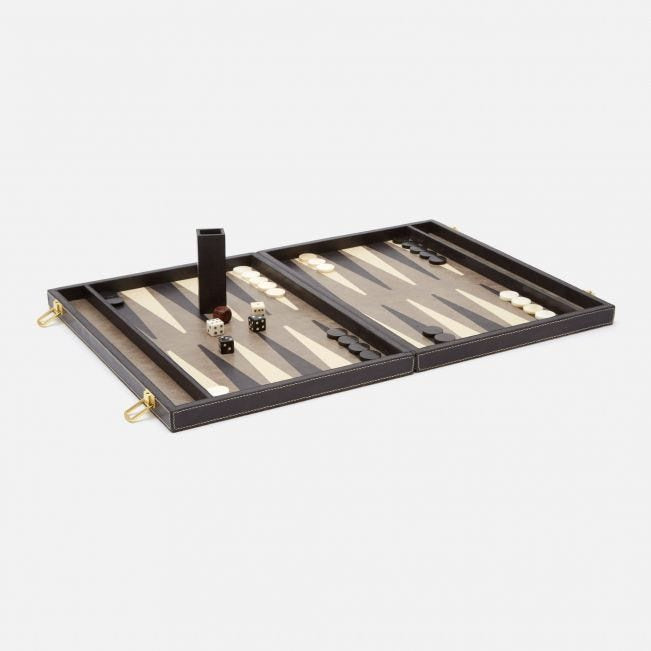 Grantham - Backgammon Game Set - Gray/Charcoal