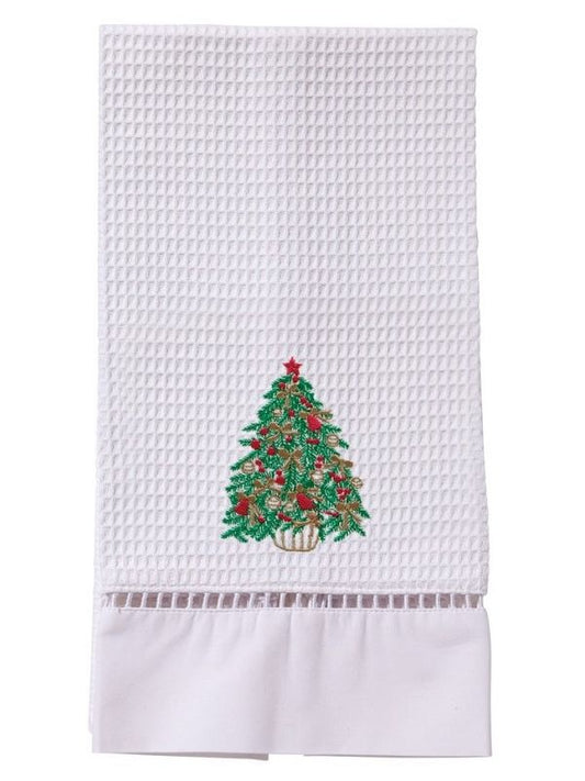 Waffle Guest Towel, - Christmas Tree