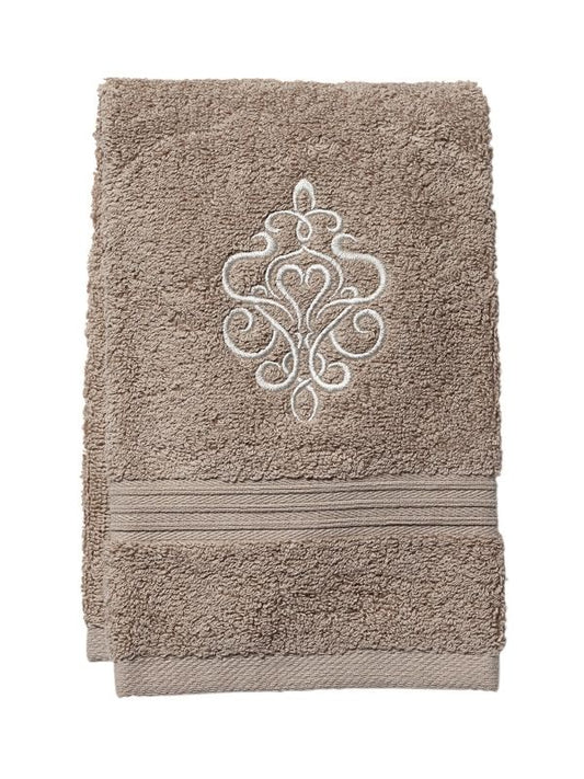 Terry Guest Towel, Tuscan Scroll Taupe