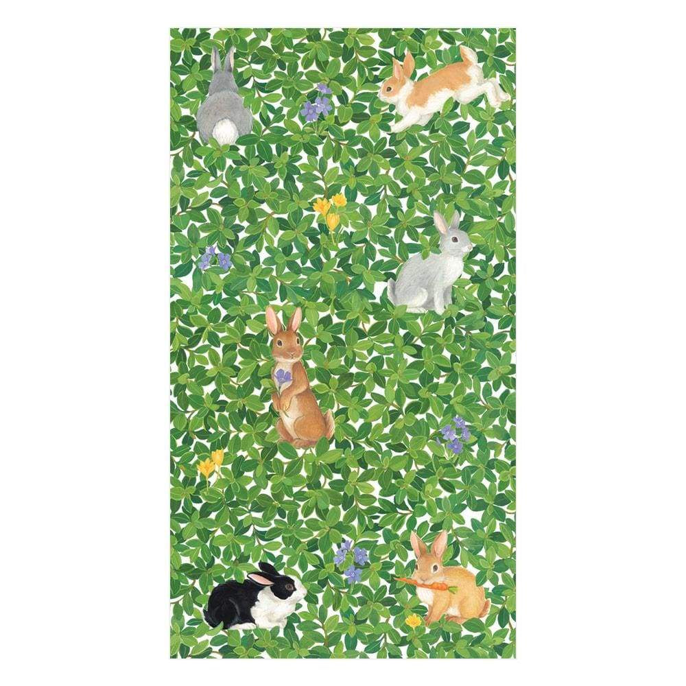 Bunnies and Boxwood Paper Guest Towel