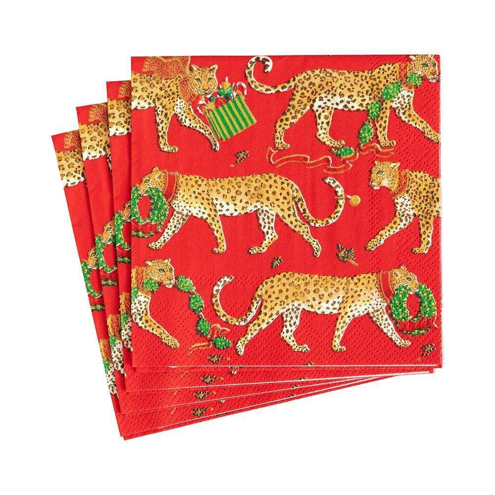 Christmas Leopards Cocktail Napkin