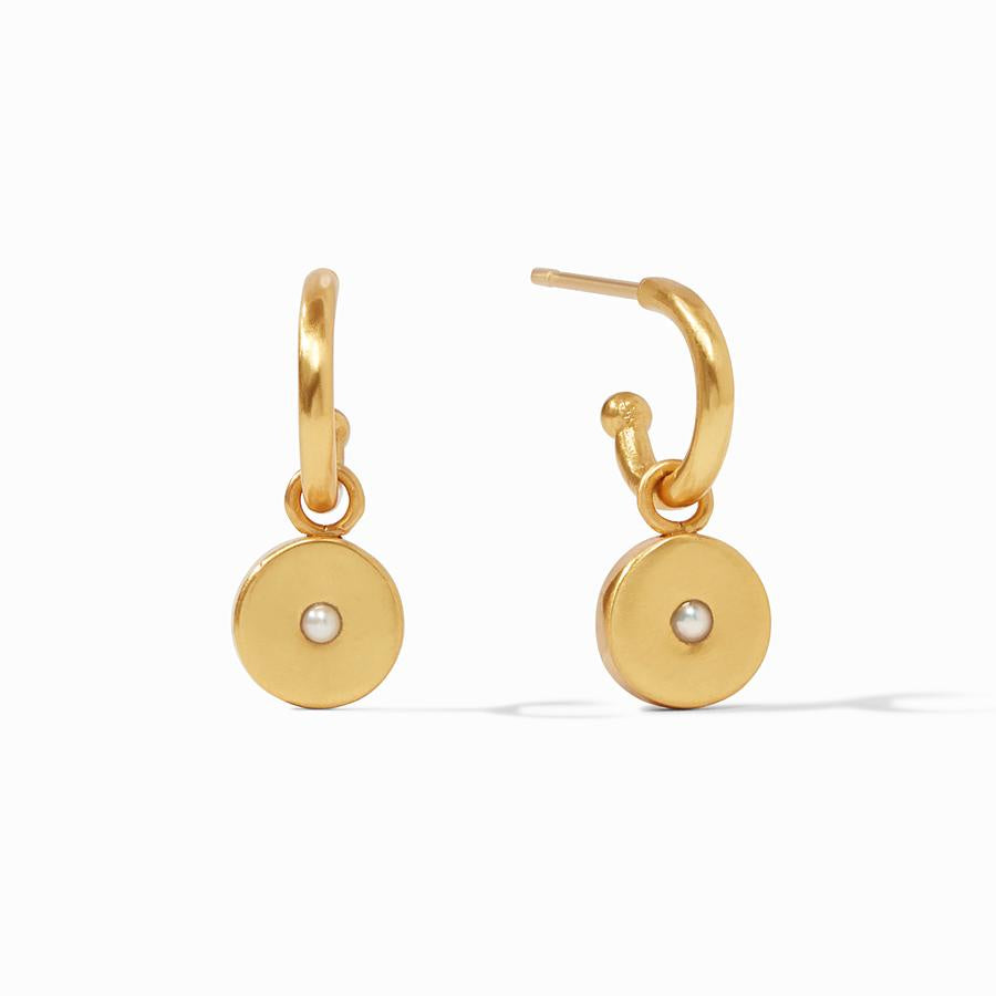 Poppy Hoop & Charm Gold CZ Earring