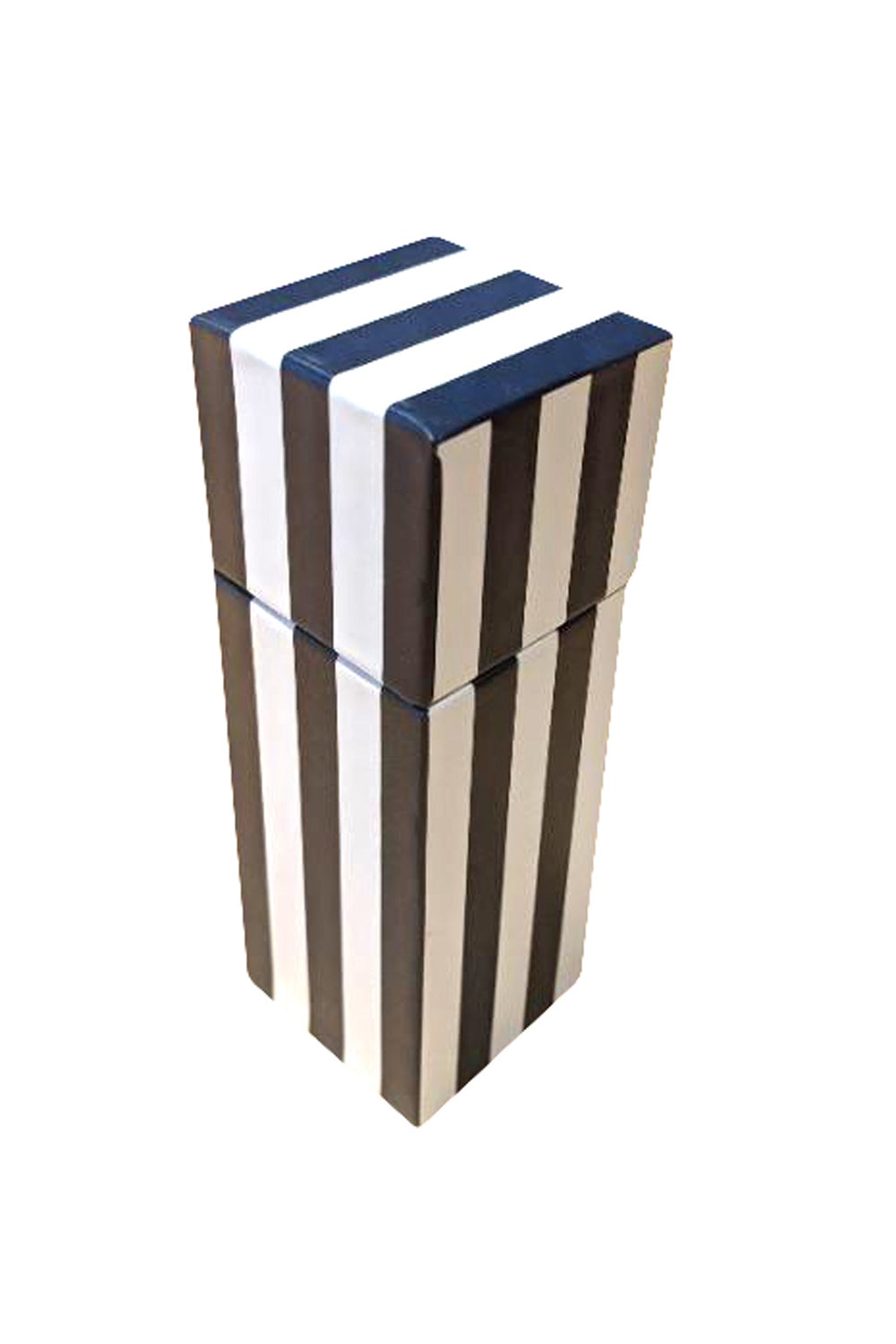 Square Box Matches, Small, Navy & White Stripe