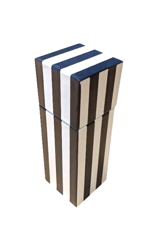 Square Box Matches, Small, Navy & White Stripe