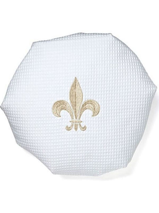 Waffle Shower Cap - Fleur de Lis (Beige)