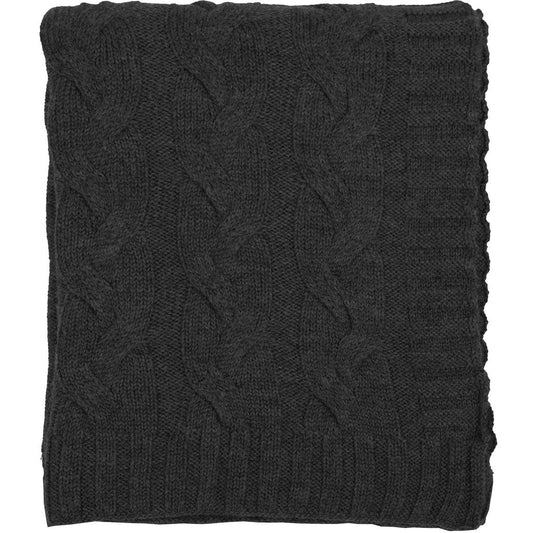 Hampton Knitted Throw - Charcoal Grey