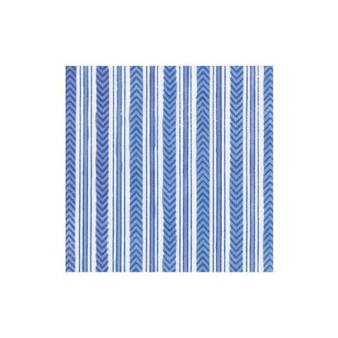 Carmen Stripe Blue Paper Cocktail Napkins