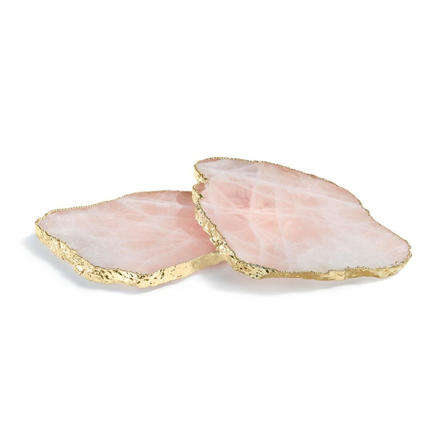 Kivita Coasters Rose Quartz/Gold (set/2)