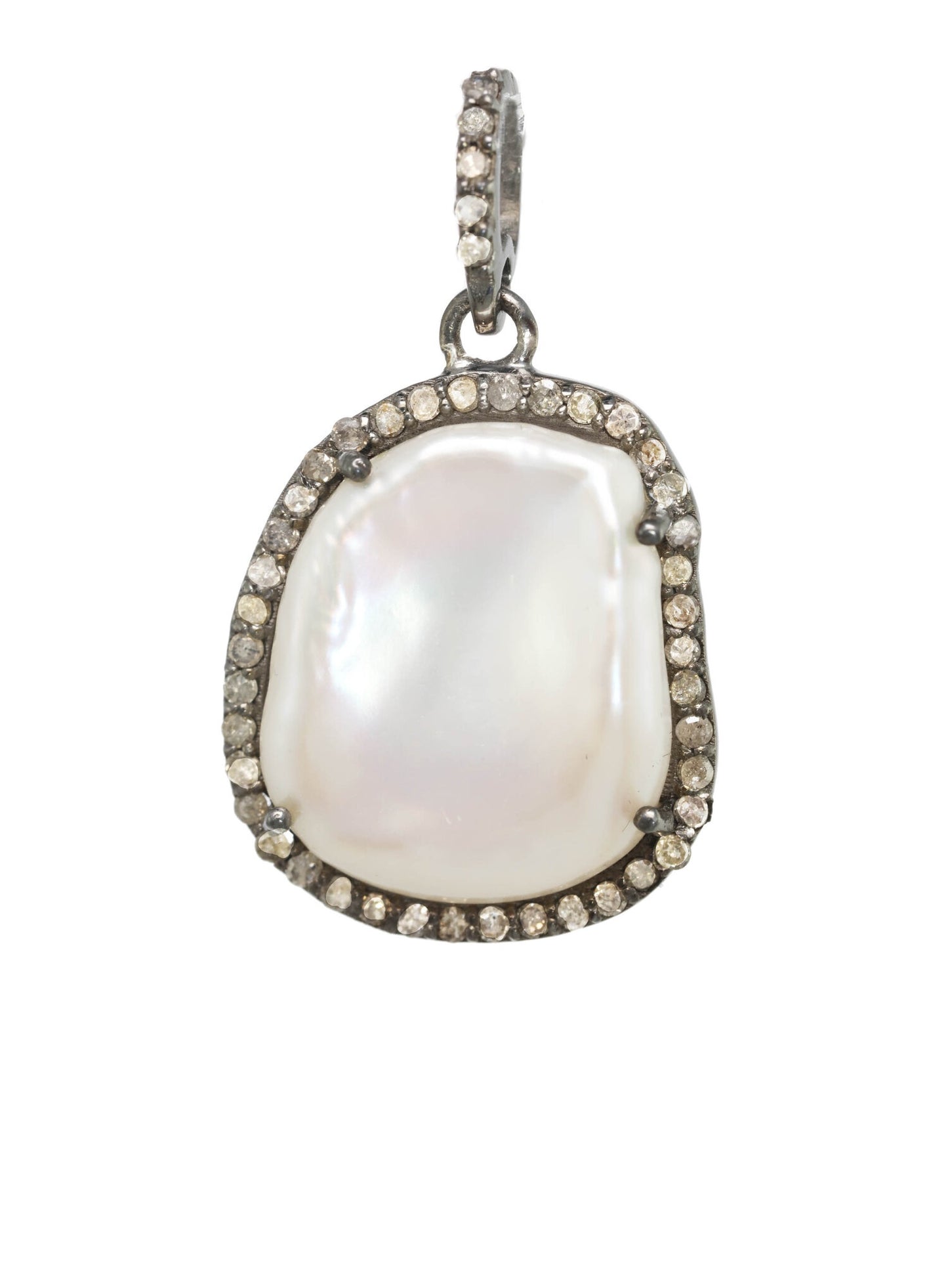 Natural Freshwater Pearl Diamond Charm