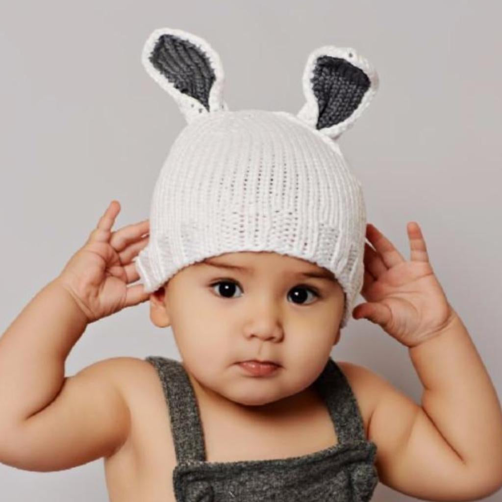 Bamboo Bunny Hat Gray/White