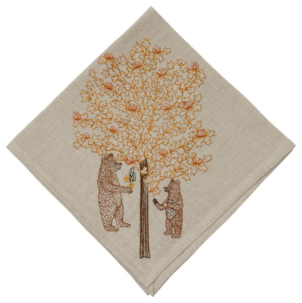 Fall Foliage and Bears Dinner Napkin