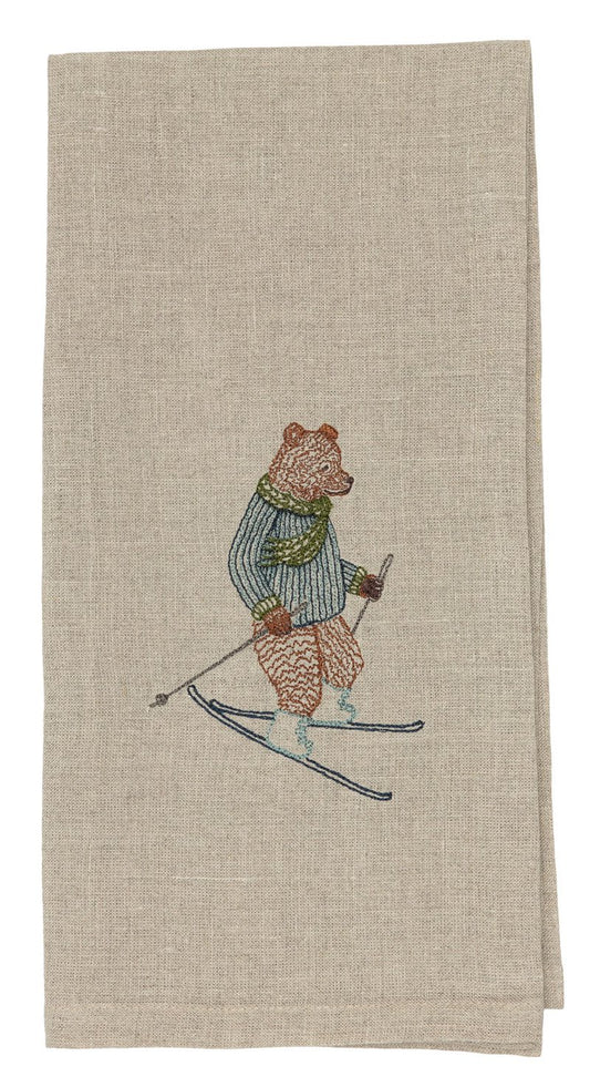 Downhill Bear Tea Towel