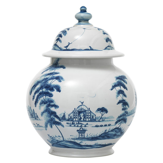 Country Estate Delft Blue 10" Lidded Ginger Jar